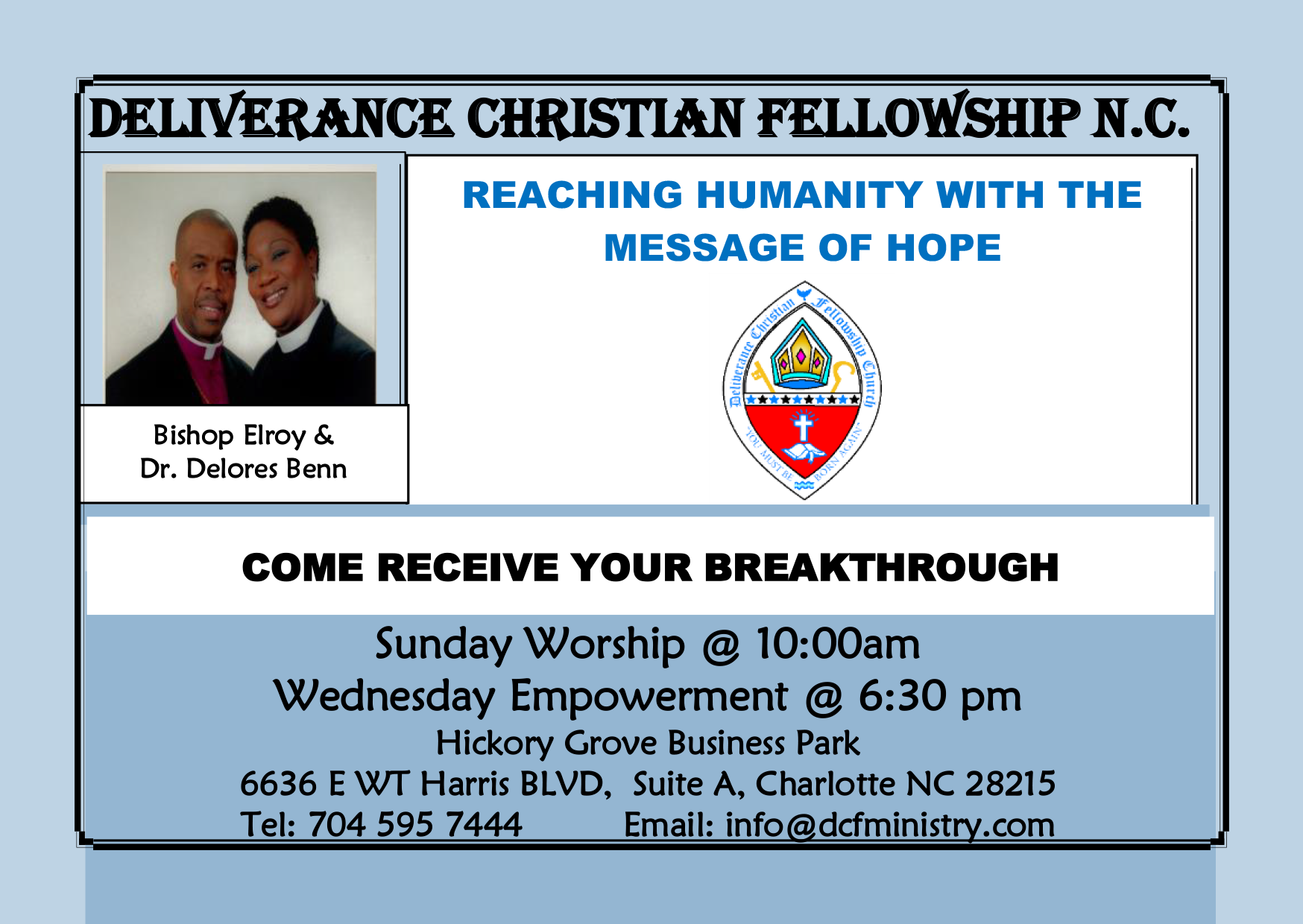 Contact Deliverance Christian Fellowship Church